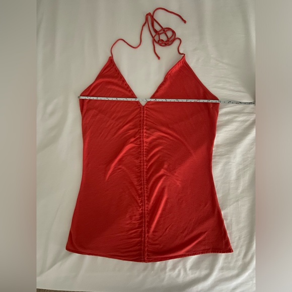 Theory adjustable red/orange crop tank halter top - Picture 1 of 10